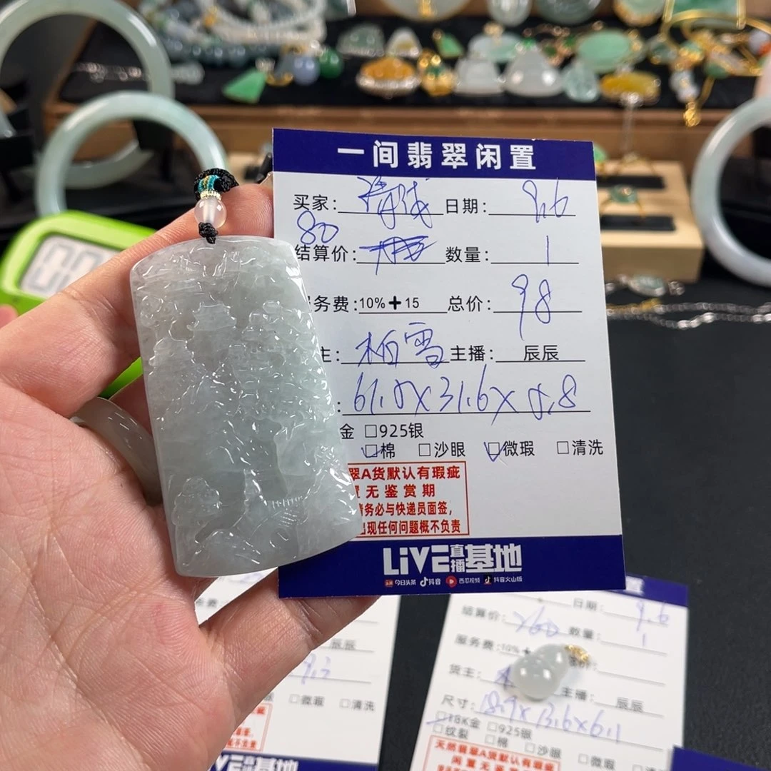 清***浅翡翠未镶嵌颈饰买断不退换