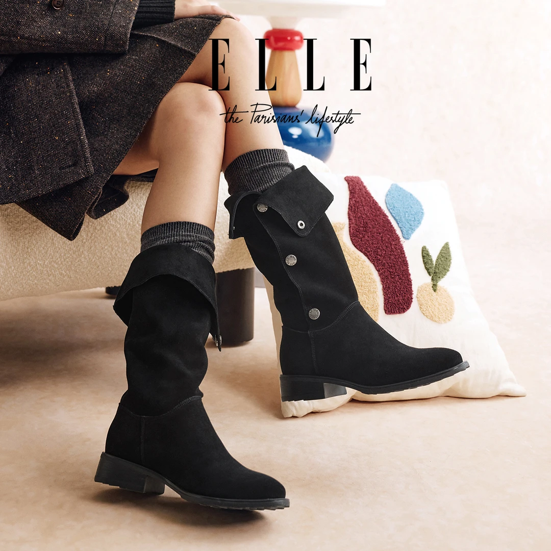 ELLE博主推荐流浪靴复古西部牛仔靴百变形态雪地靴不过膝长筒靴女