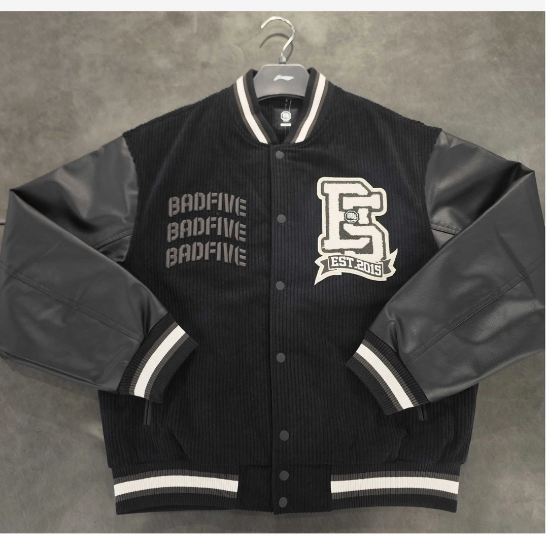 (直播）李宁反伍系列保暖灯芯式时尚宽松棒球棉服男子AJMU195