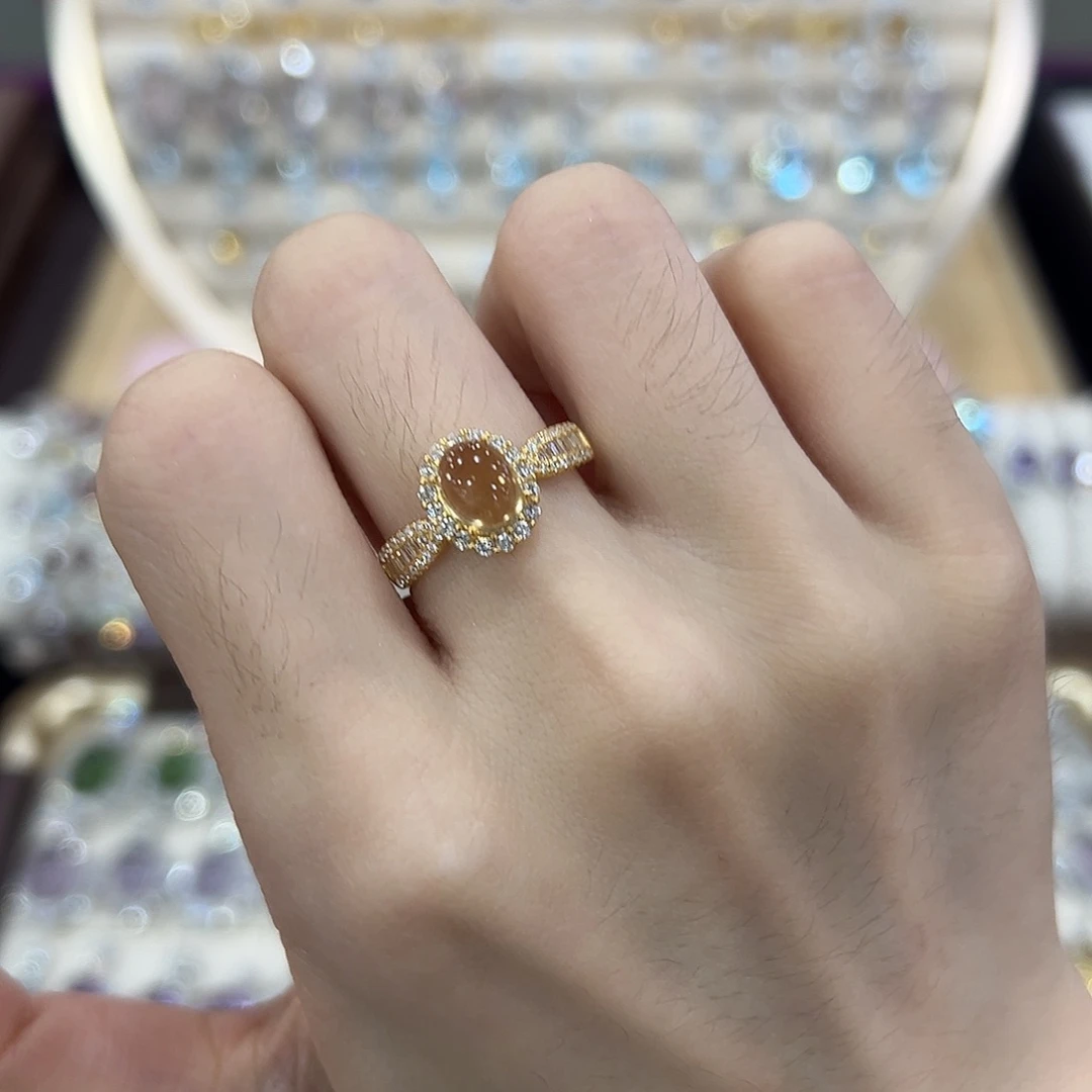 银S925镶嵌戒指黄晶