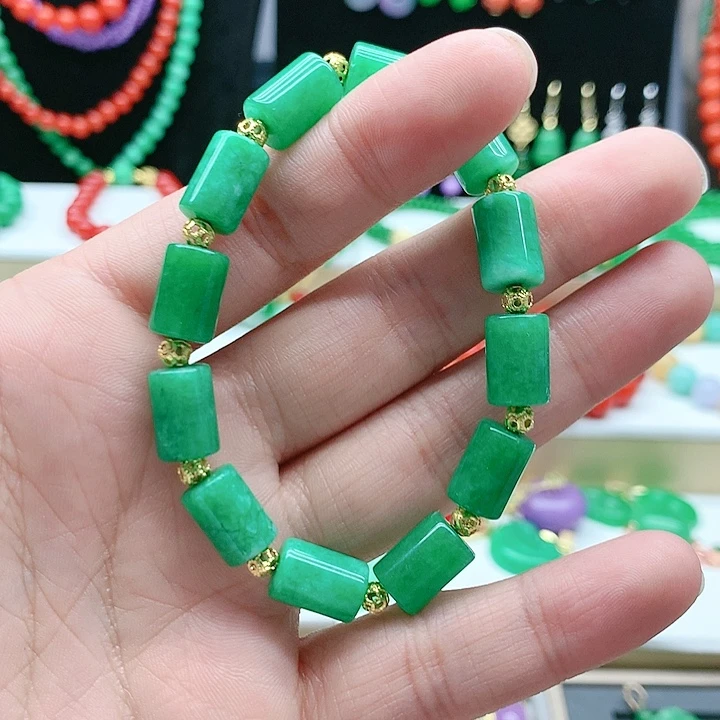 翡翠手链14K金镶嵌手链