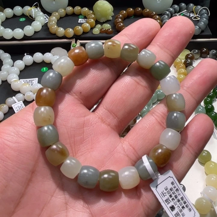 手串未镶嵌和田玉新疆且末青花娄兰卡10柔光