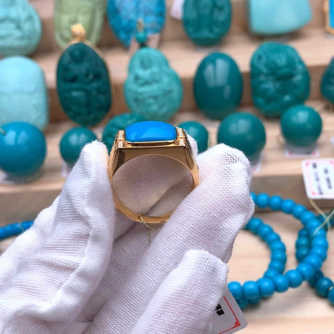 18K金镶嵌绿松石配饰