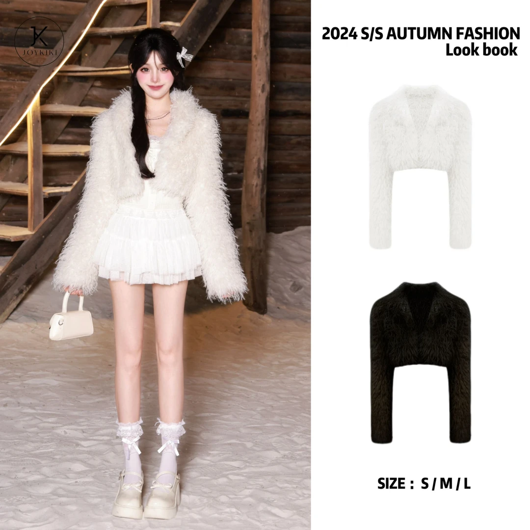 【JOYKIKI 清清!】【留洋千金】气质短款百搭纯欲秋冬毛毛外套J24C392
