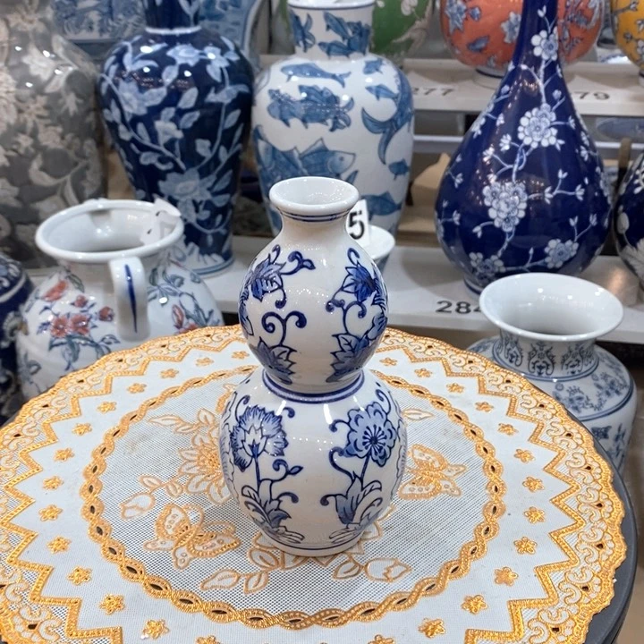 【闪购商品】摆件赢陶瓷葫芦花瓶摆件