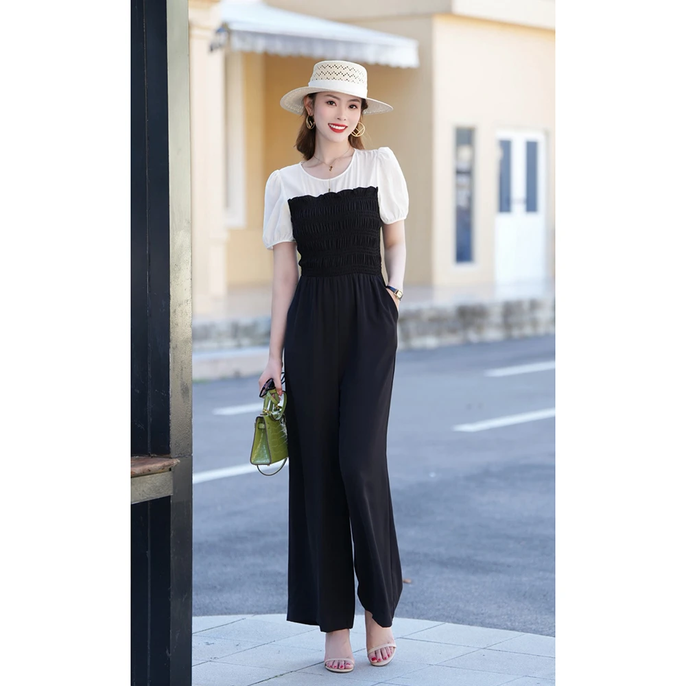 SALT.P可颜 易打理！夏季优雅撞色短袖连体裤女 AC64202010