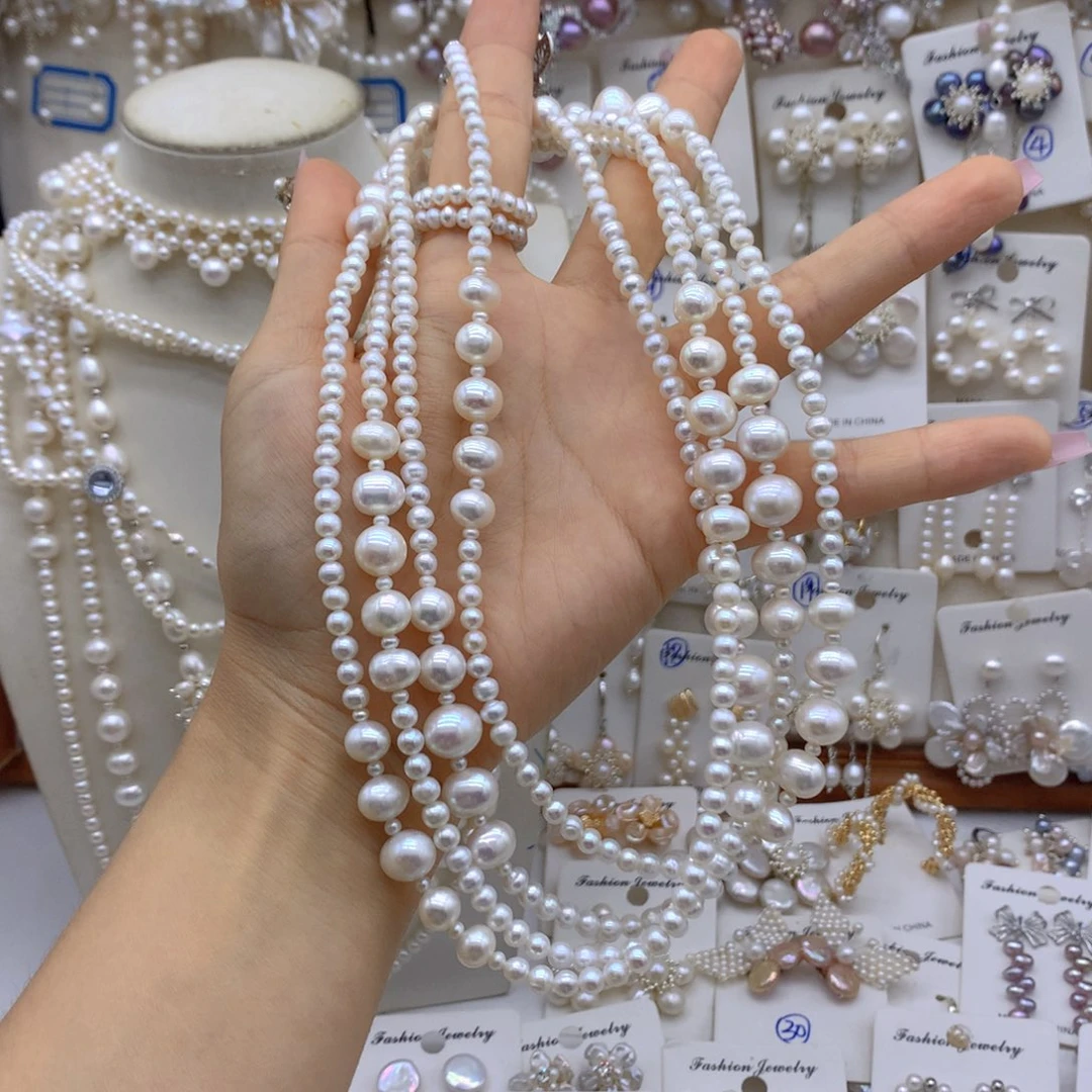 晚***梦银S925镶嵌淡水珍珠项链耳饰