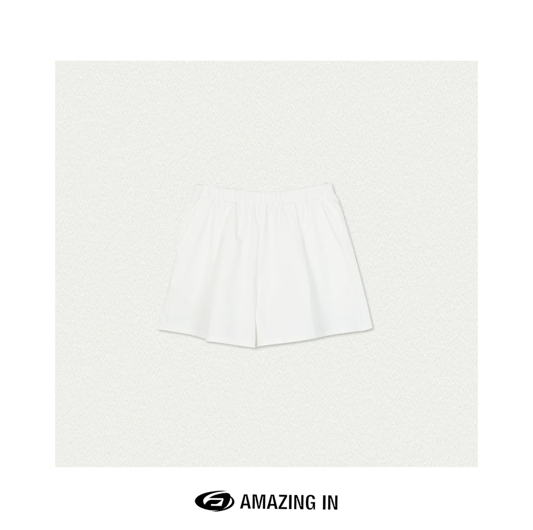 AMAZING IN | 1oo%棉 | 松紧腰宽松休闲短裤A250525-AI55BDT98873