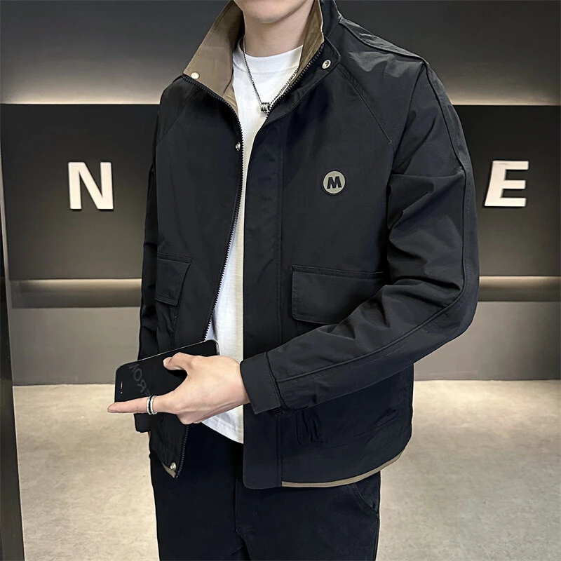 春秋新款外套男士潮流休闲工装夹克潮流帅气时尚百搭痞帅个性上衣