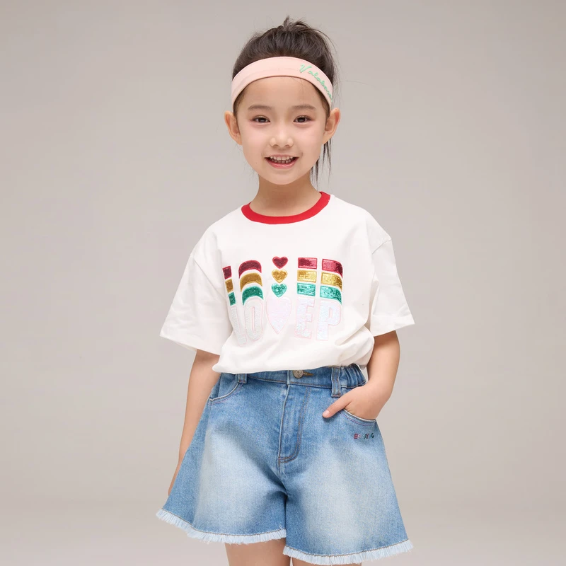 [商场同款]EP雅莹童装春夏女童新款洋气时尚LOVEP印花休闲T恤