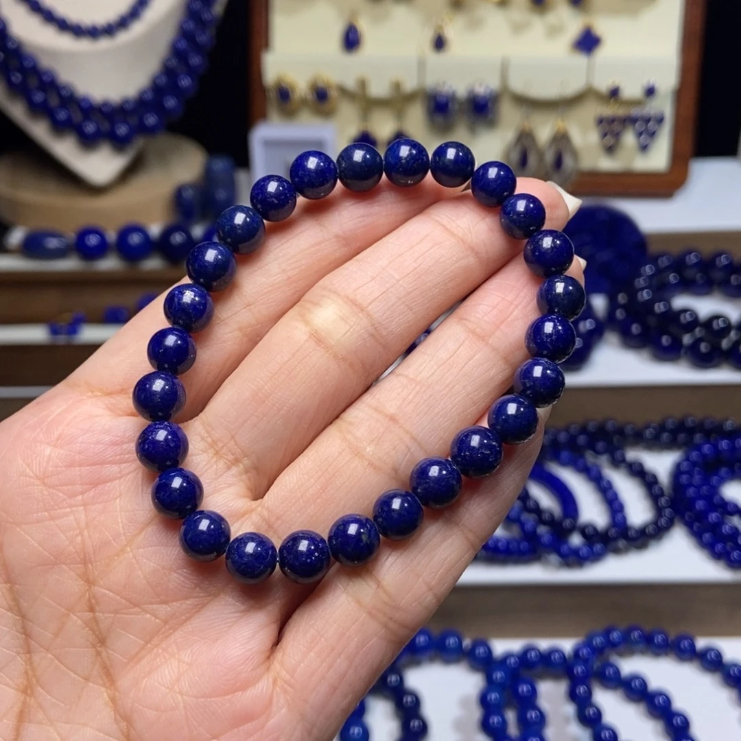 青金石未镶嵌老矿 黑加仑7mm+福利手串