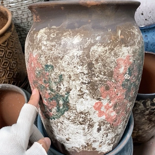 紫砂花盆口20高度28油画