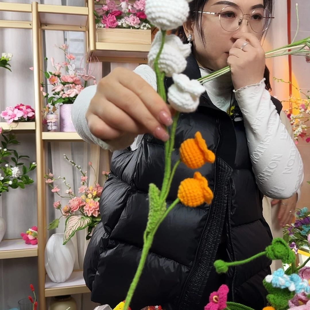 纯手工钩织钩织花束