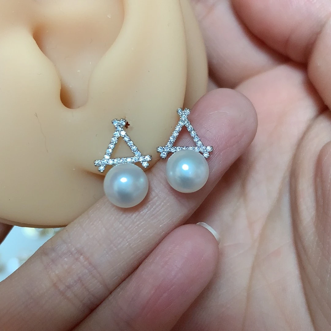 淡水珍珠耳饰合金