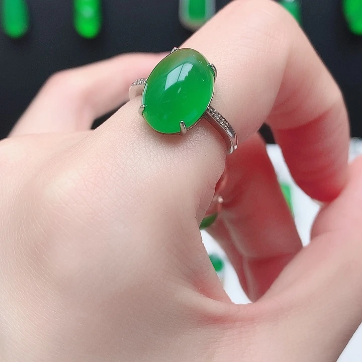 玛瑙/玉髓戒指银S925镶嵌