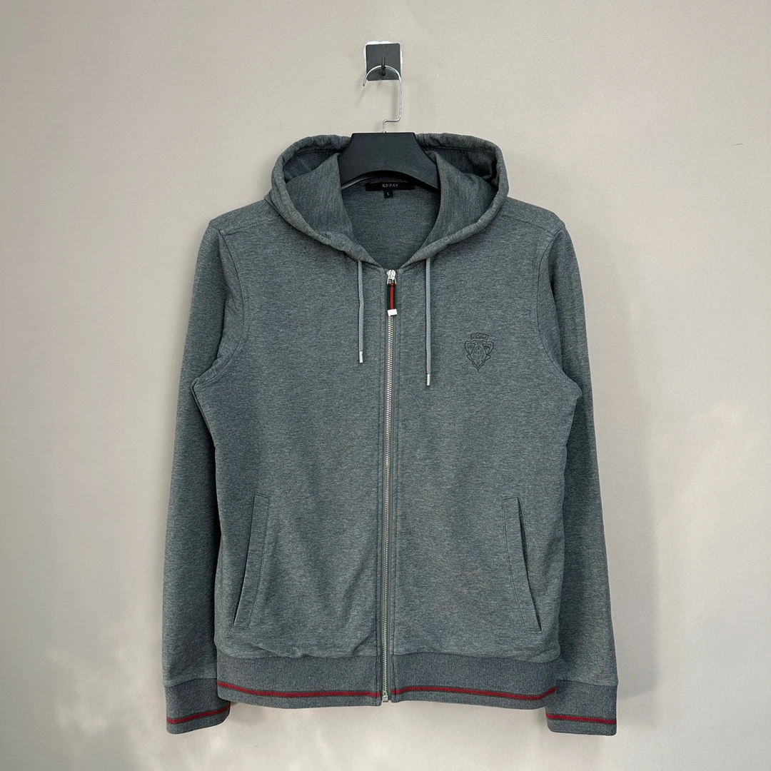 99新 GUCCI/古驰 经典徽标拉链帽衫/L码/价9750