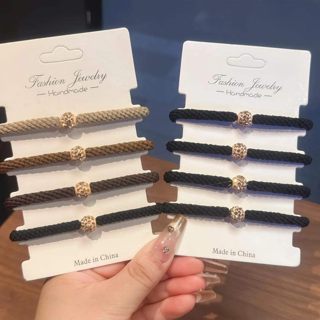 简约高弹力麻花加粗耐用皮筋高马尾头绳皮套百搭不伤发头饰发绳