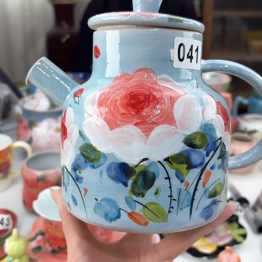 景德镇手绘高温釉下彩陶瓷茶具