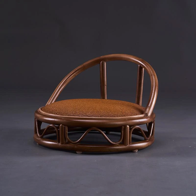 日式藤编蒲团榻榻米垫阳台喝茶家用打坐垫禅修坐垫茶室矮凳子复古