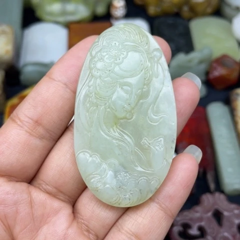 蛇纹石玉未镶嵌颈饰14