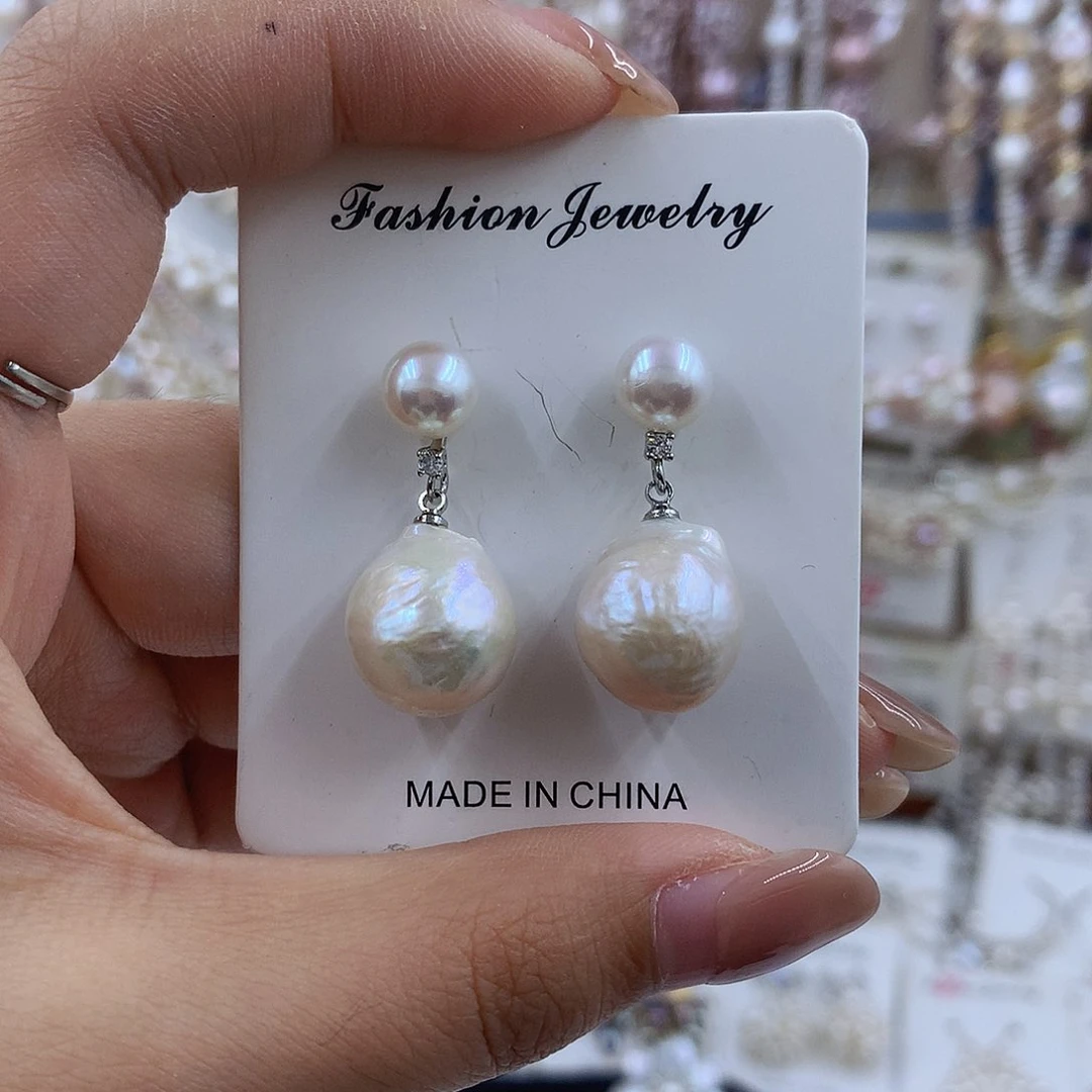 项链银S925镶嵌淡水珍珠