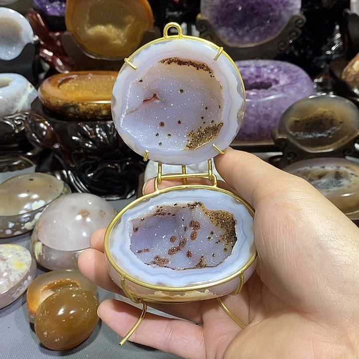 紫晶摆件未镶嵌聚宝盆