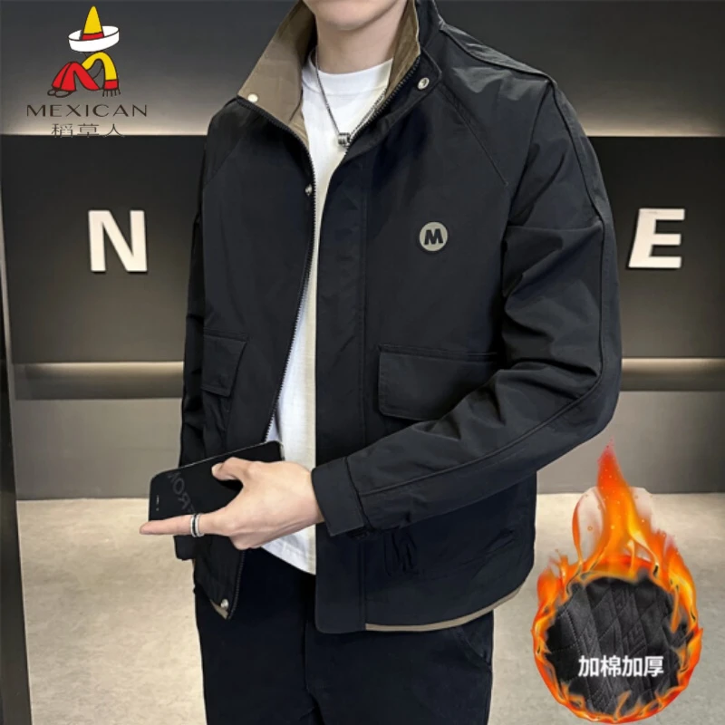 Mexican/稻草人2025年春季潮牌男装休闲夹克时尚外套翻领帅气百搭