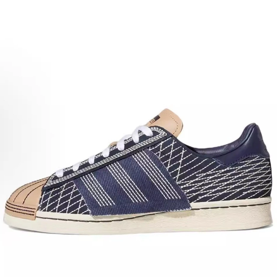 adidas/阿迪达斯GW3204经典休闲刺子绣 低帮 板鞋男女同款 深蓝色