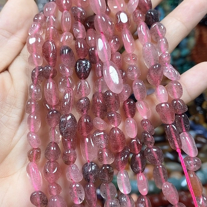 玛瑙/玉髓未镶嵌珠宝半成品天然草莓晶随型