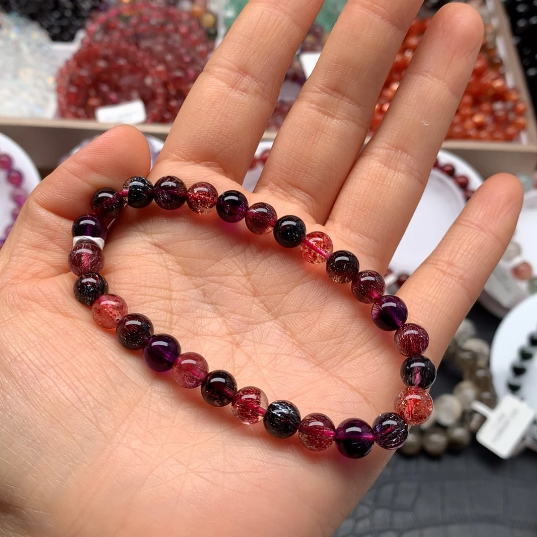 水晶手链未镶嵌黑加仑超七BD7.3