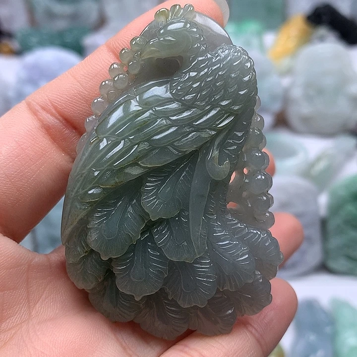 翡翠未镶嵌颈饰凤凰牌两面工艺福利洒翡福利