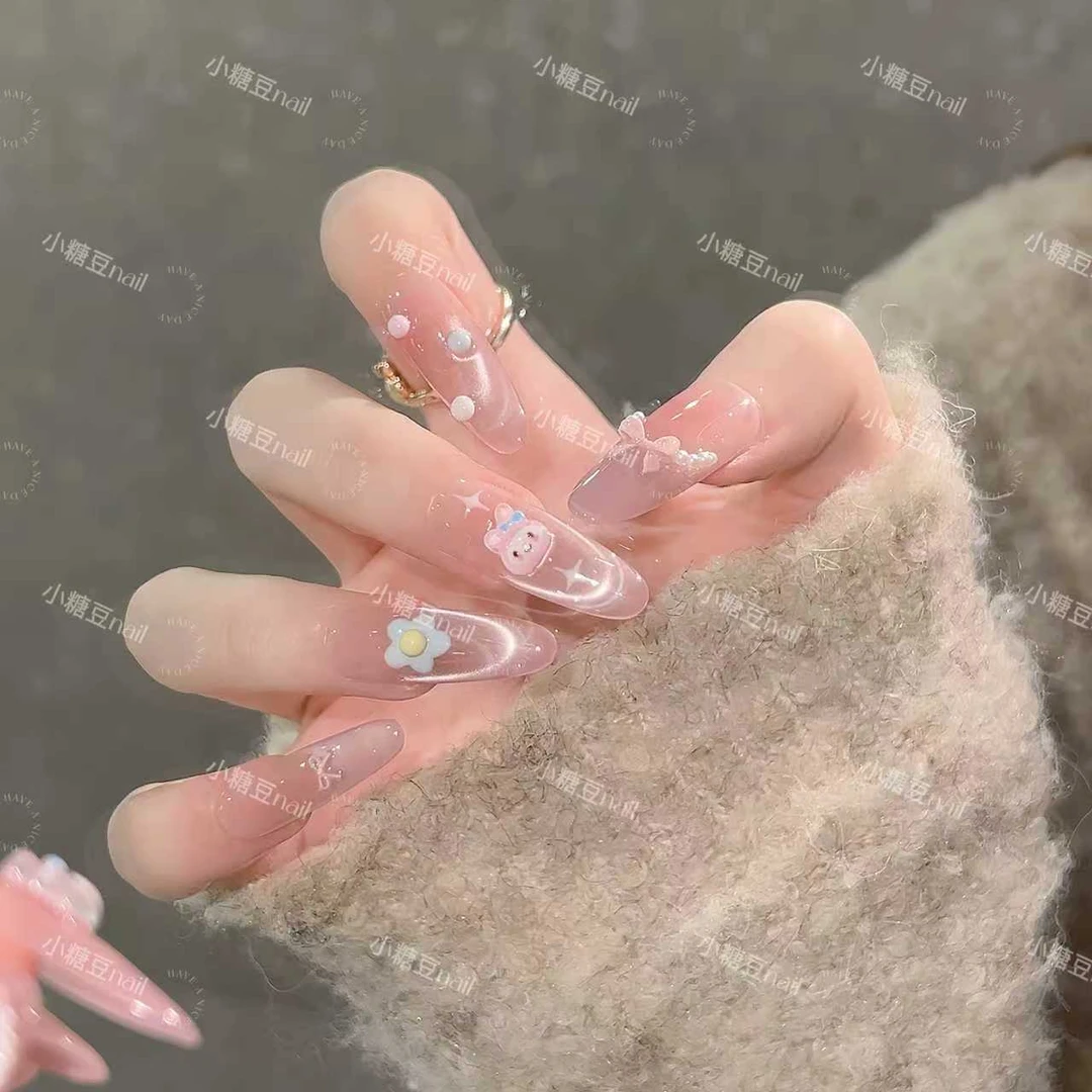 【美乐蒂派对】甜美系美乐蒂法式猫眼高级显白四季可拆卸穿戴甲片
