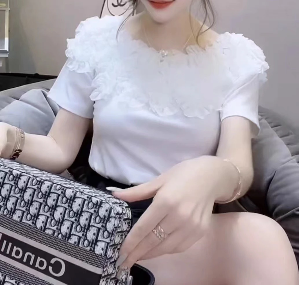 秋季新款荷叶边一字领一字肩七分袖显瘦百搭打底衫小衫时尚上衣