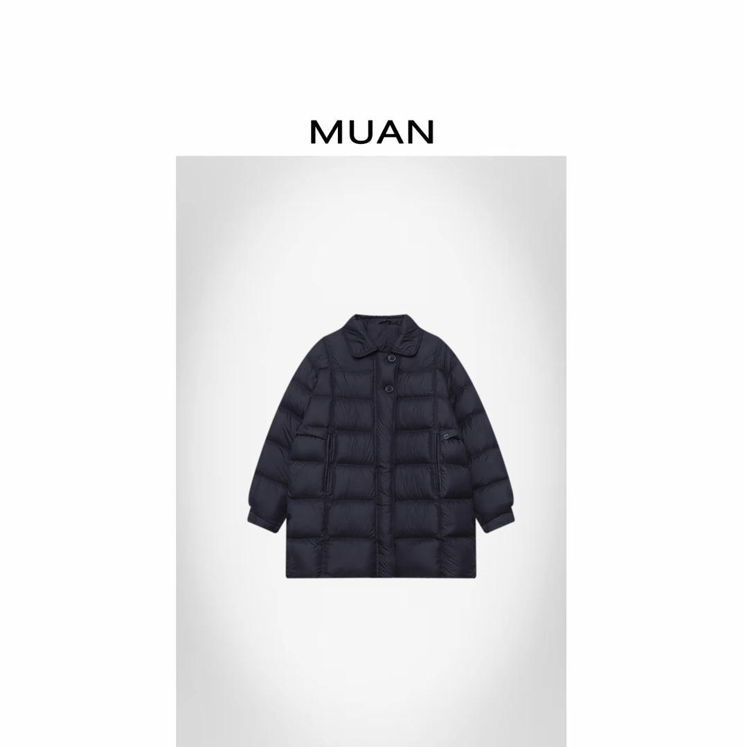 木岸MUAN：《老故事羽绒服》定制复古翻领90白鸭羽绒服女D-JD-7717-1