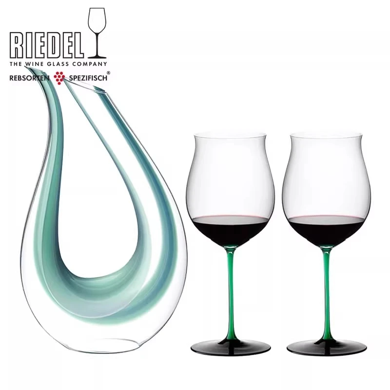 奥地利醴铎Riedel 绿领结醒酒器+2手工杯 品酒收藏级作品送礼家用