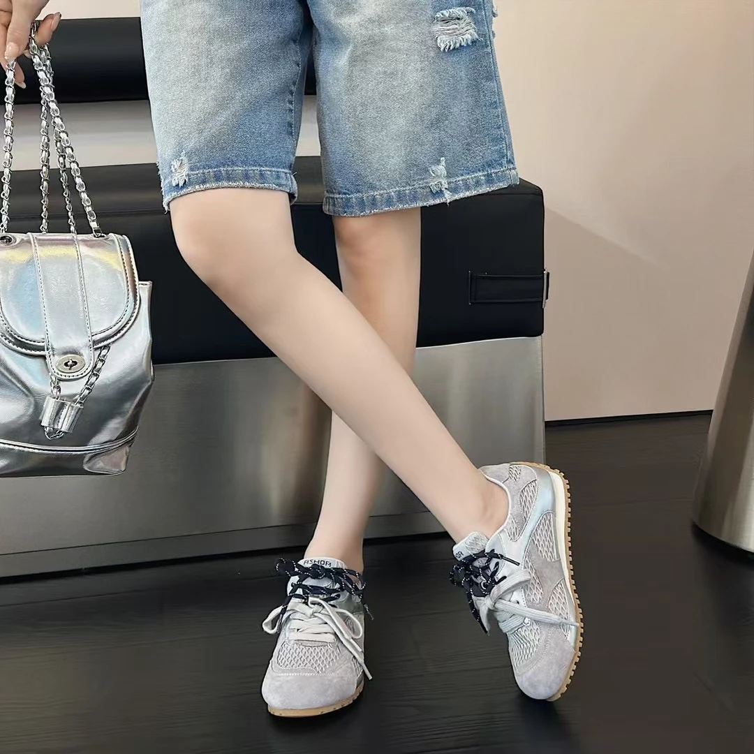 透气夏季内增高德训鞋时尚休闲鞋情侣女鞋ins风