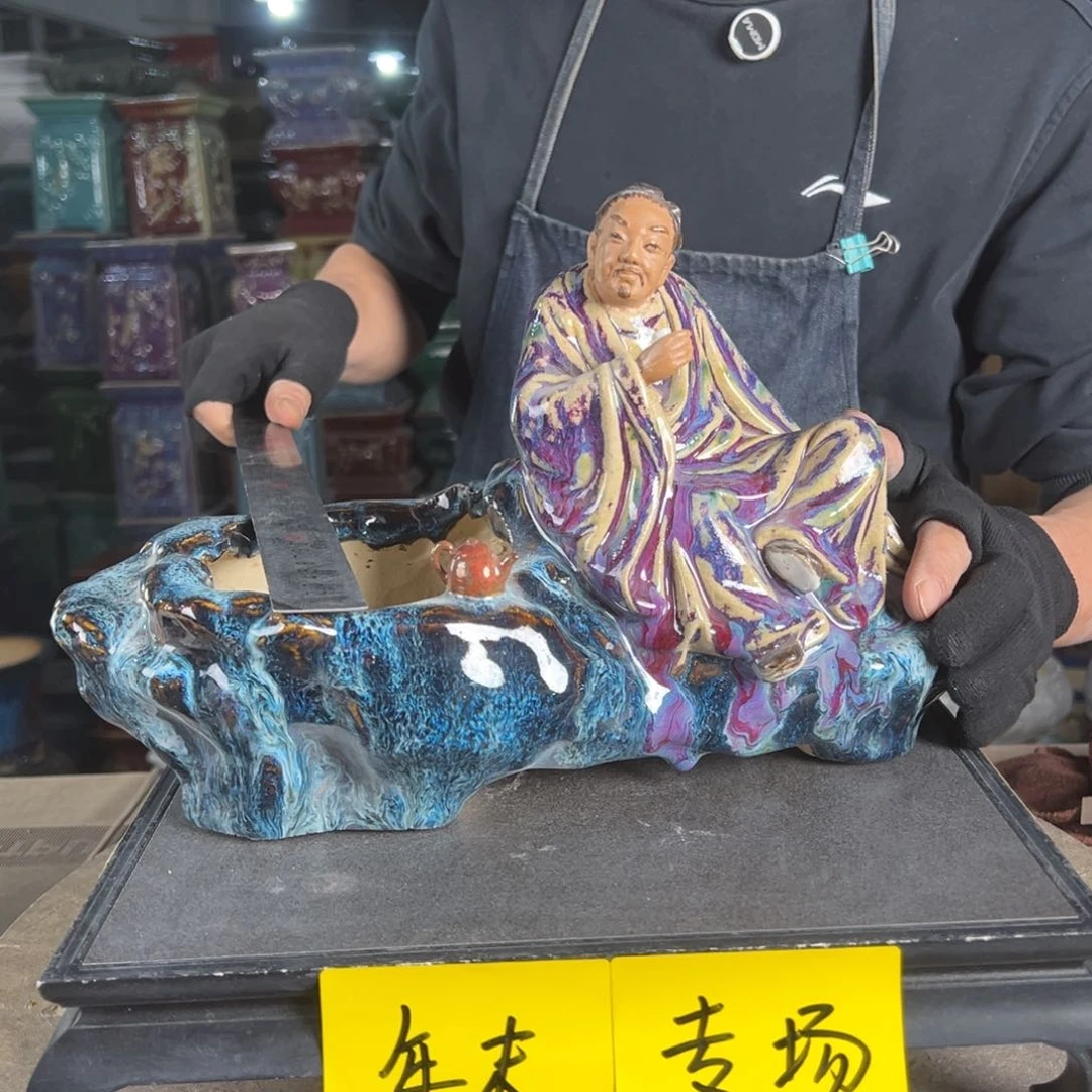 一风堂石湾花盆。缝隙756