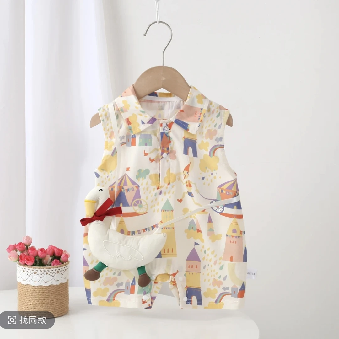 Y【优选】【梦幻城堡】婴儿夏季连体衣超萌洋气韩版包屁衣外出服sy