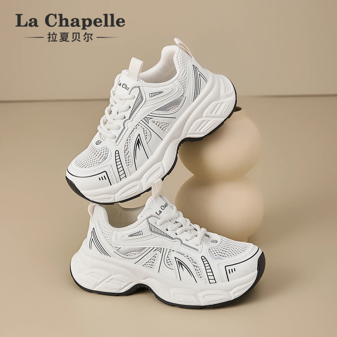 拉夏贝尔时尚老爹鞋女2025春季新款爆款厚底百搭松糕鞋休闲运动鞋