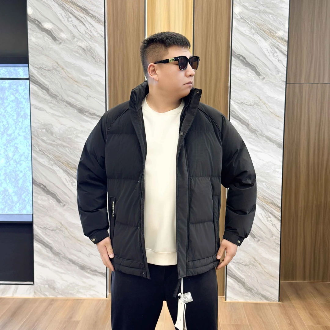 大码男装冬季加厚保暖免洗面料连帽羽绒极寒服9820