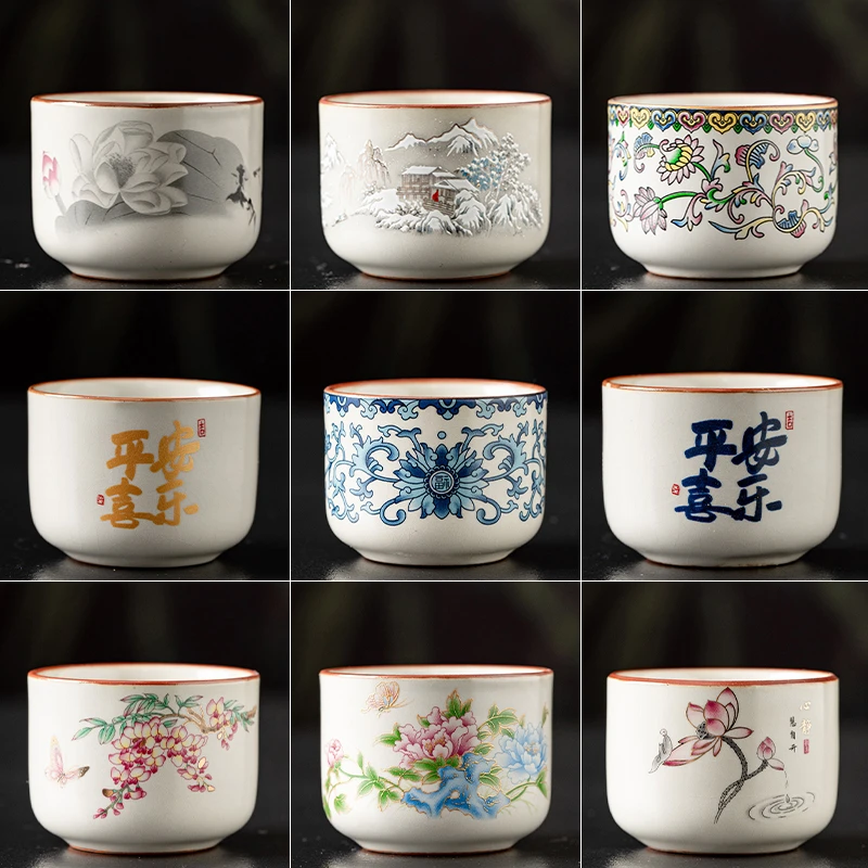 米黄汝窑主人杯单杯六杯个人高级专用陶瓷品茗杯功夫茶杯茶盏