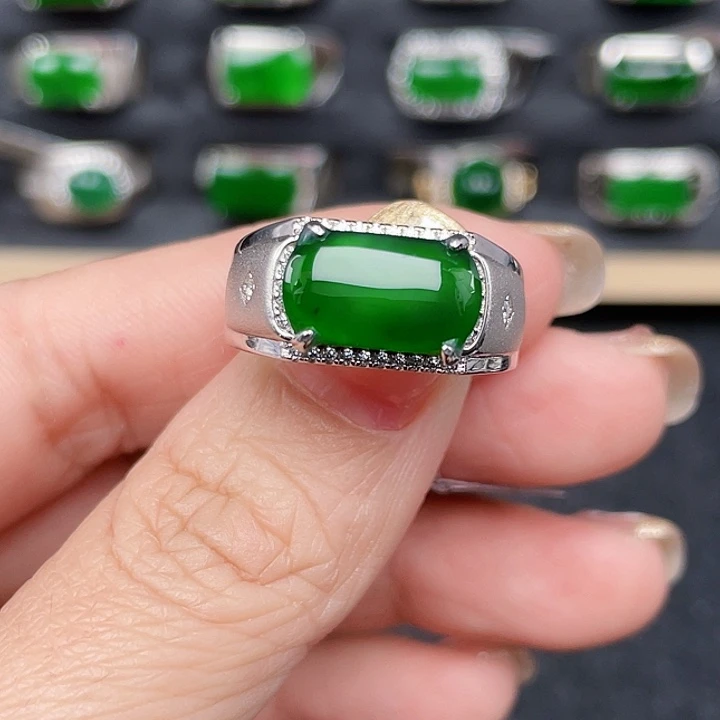 翡翠戒指银S925镶嵌王*潼编号2542没运费险