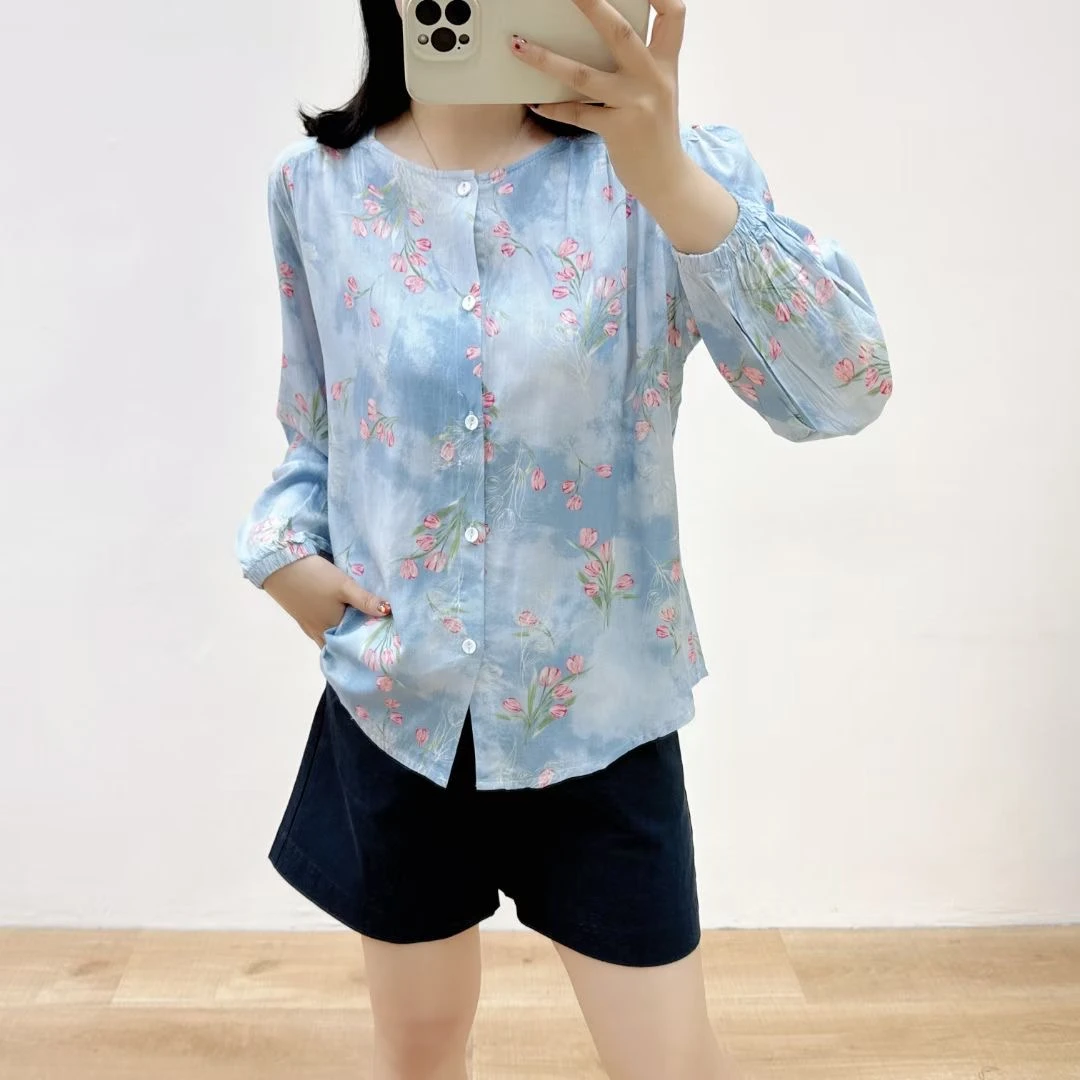 2025-（人造棉防晒）夏季韩版圆领人造棉防晒衣 2509