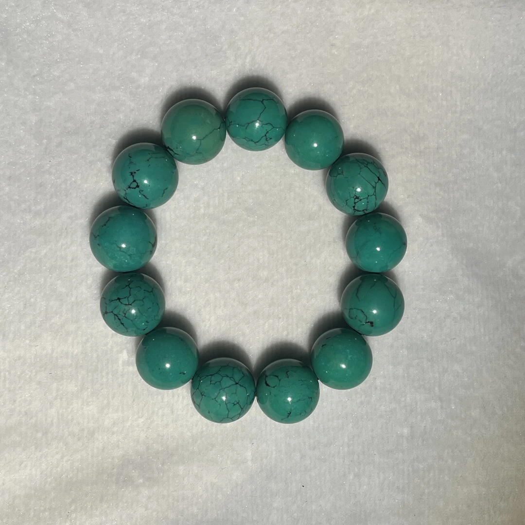 老矿绿松（精品）高瓷手串 7289