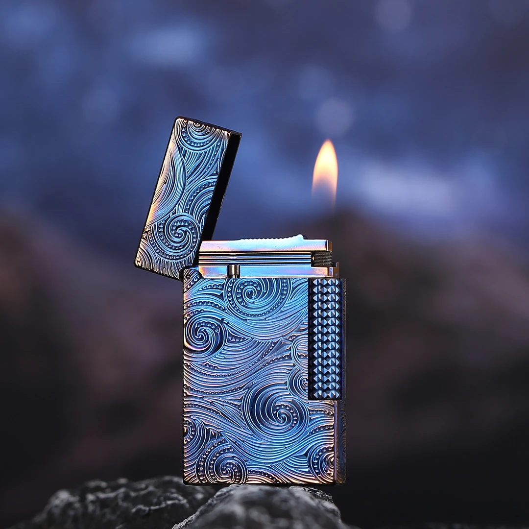 朗声打火机梵高星空熏蓝幻彩声音清脆抽象高档礼品经典耐磨