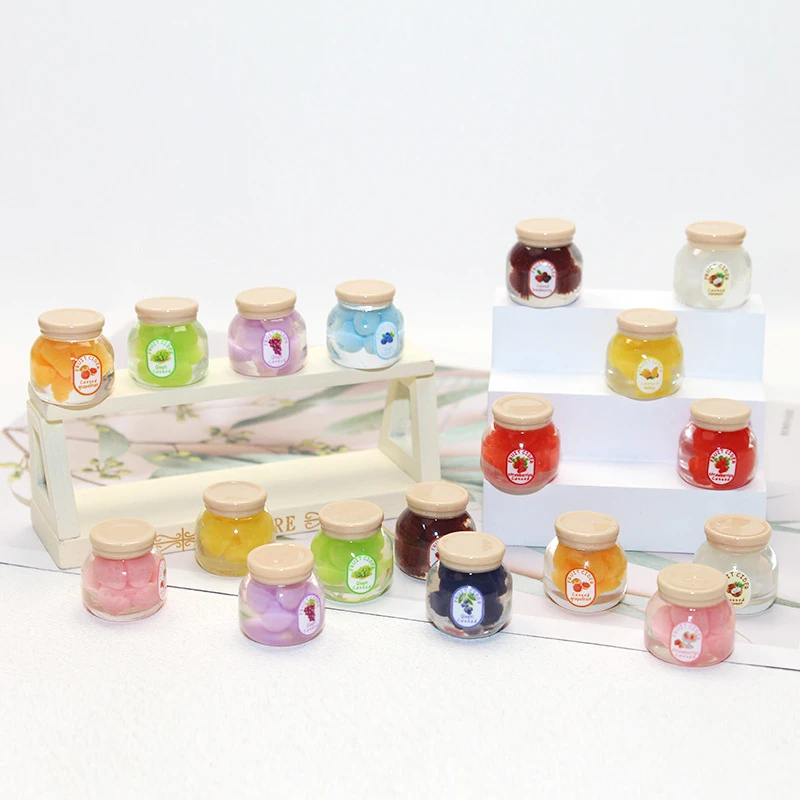 防真树脂水果罐头可爱玩具DIY装饰儿童小礼物盲袋手工钥匙扣摆件