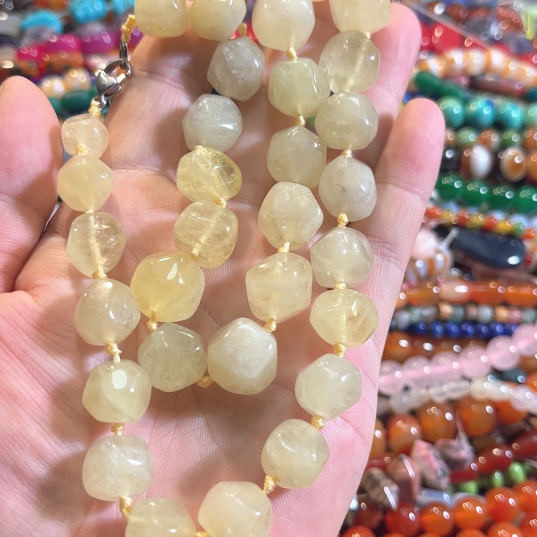 樊***玛瑙/玉髓合金珠宝半成品柠檬晶一条