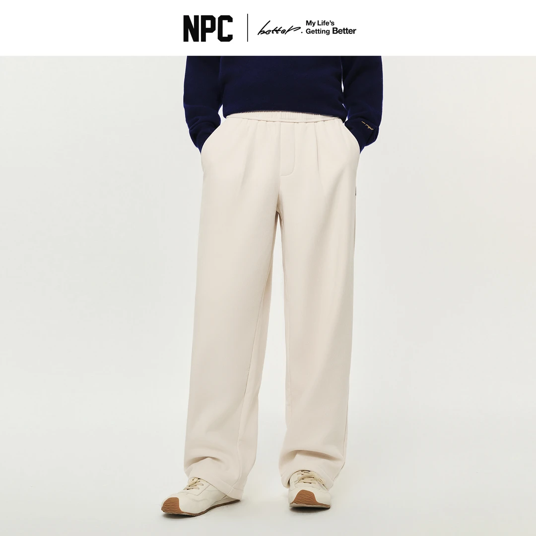 NPC潮牌复古细坑条纹灯芯绒休闲裤480克摇粒绒内里街头冬NP5ATR22