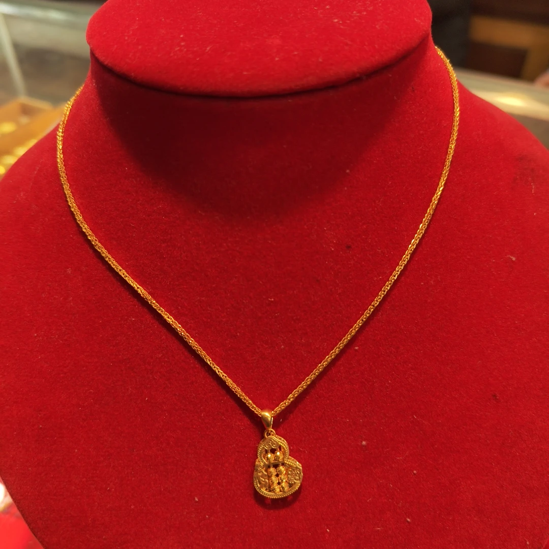 黄金 链子 足金999黄金项链和坠子