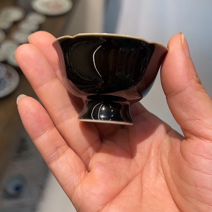 纯手工胎乌金釉杯杯